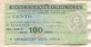 100 лир. Италия. Банковский чек 1977г