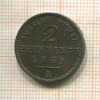 2 пфеннига. Пруссия 1868г