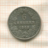 6 крейцеров. Баден 1848г
