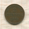 2 пфеннинга. Бавария 1868г