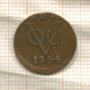 1/2 дуита. Нидерландская Восточная Индия 1754г