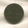 1 пфенниг. Гессен-Дармштадт 1872г