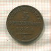3 пфеннинга. Пруссия 1864г
