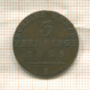 3 пфеннинга. Пруссия 1828г