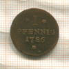 1 пфенниг. Франкфурт 1786г