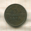 3 пфеннинга. Пруссия 1873г