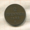 2 пфеннига. Саксония 1855г