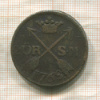 2 эре. Швеция 1768г