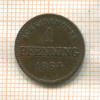 1 пфеннинг. Бавария 1864г