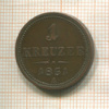 1 крейцер. Австрия 1851г