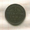 1 пфеннинг. Пруссия 1865г