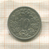 10 раппенов. Швейцария 1900г