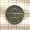 1 пфенниг. Саксония 1765г