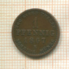 1 пфенниг. Анхальт 1867г