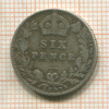 6 пенсов. Великобритания 1902г