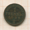 1 пфенниг. Макленбург 1858г