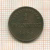 1 пфеннинг. Бавария 1865г