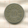 10 раппенов. Швейцария 1884г