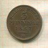 3 пфеннинга. Пруссия 1867г