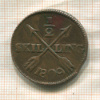 1/2 скиллинга. Швеция 1809г
