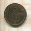 3 пфеннинга. Пруссия 1858г