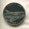 5 долларов. Либерия 2005г