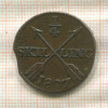 1/4 скиллинга. Швеция 1807г