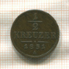 1/2 крейцера. Австрия 1851г