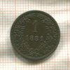 1 крейцер. Австрия 1881г