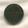 1 пфенниг. Рейсс-Шлейц 1855г