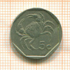 5 центов. Мальта 1991г