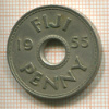 1 пенни. Фиджи 1955г