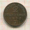 2 пфеннига. Пруссия 1855г