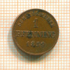 1 пфеннинг. Бавария 1859г
