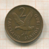 2 пенса. Фолклендские острова 1980г